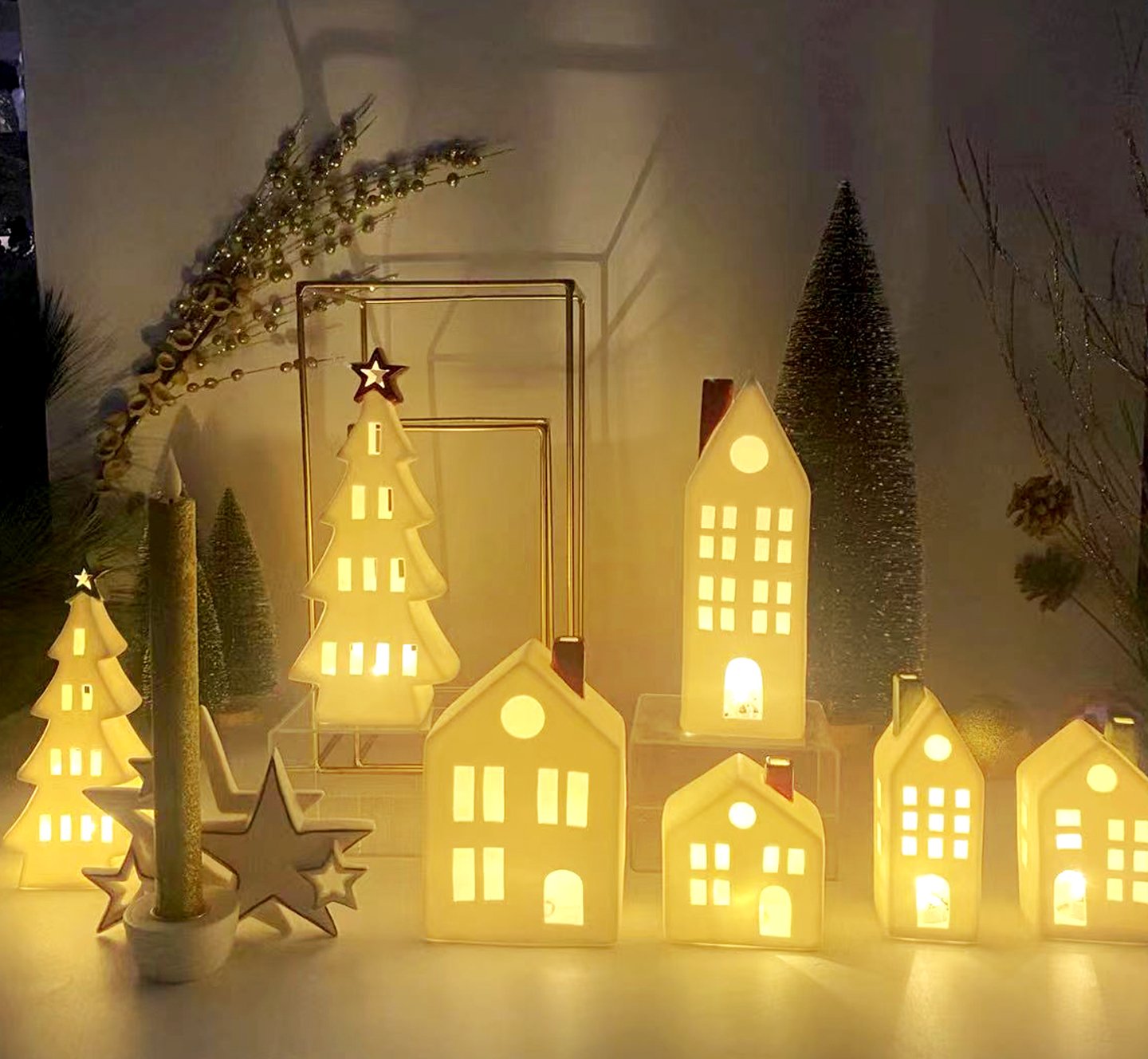 LED Translucent Porcelain Village