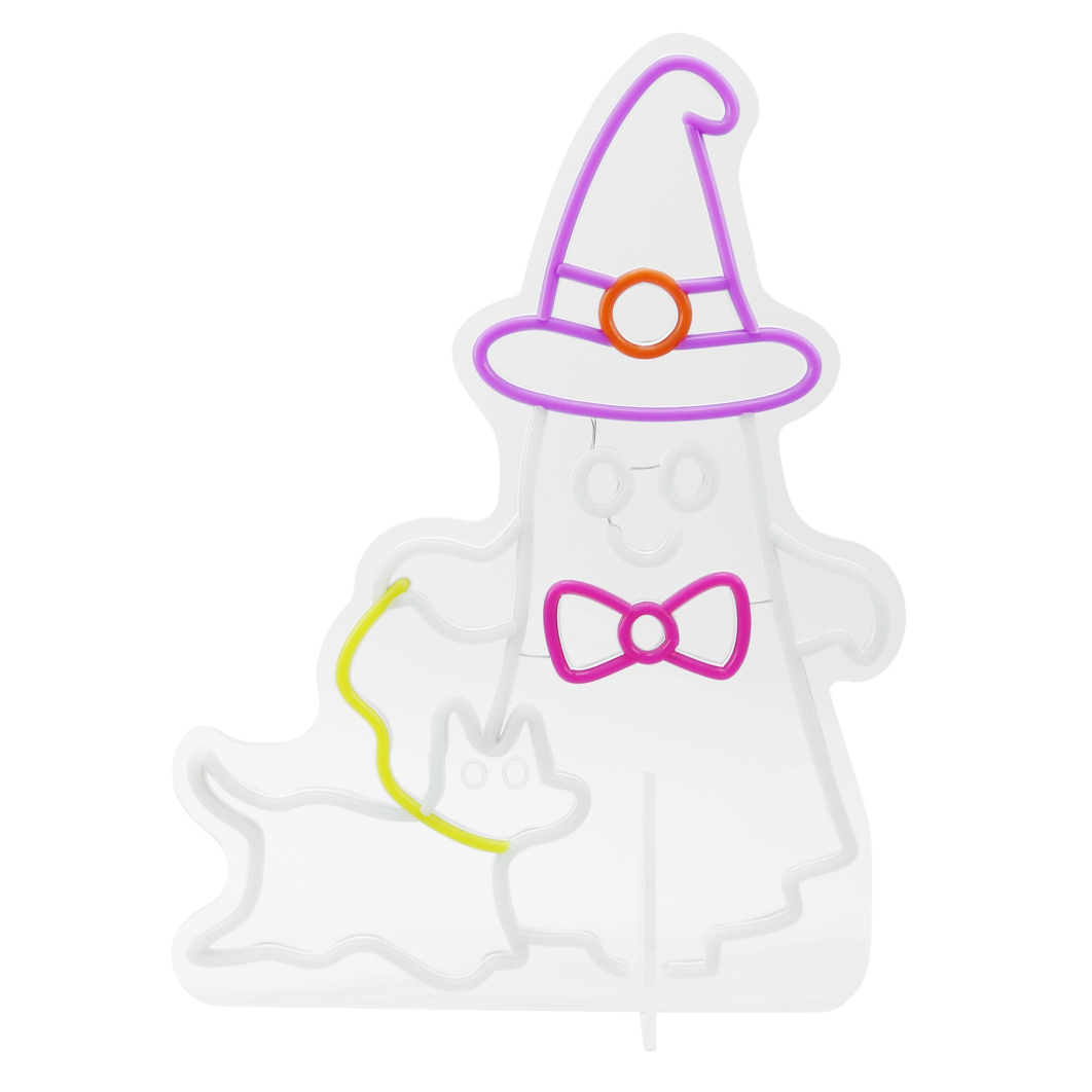 Indoor Halloween animated neon light – Little Ghost Dog